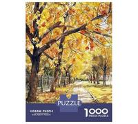 Puzzles for Adults 1000 Pieces Urban Autumn Walk Puzzles for Adults Brain Teaser Game Home Decoration Fun Activities at Home 38x26cm/1000pcs