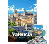 Puzzles for Adults 1000 Pieces Valencia Cityscape Teenager Puzzles Brain Teaser Game Precision Cutting Fun at Home Activities, (Size 38x26cm)