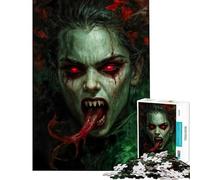 Puzzles for Adults 1000 Pieces Vampire Woman Portrait Brain Intelligence Challenge Addictive Toys Fun Games Stress Reliever Gifts for Women Men (Size 38x52cm)