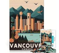 Puzzles for Adults 1000 Pieces Vancouver Canada Travel Exact Edge Art Creative Skill Toy Cozy Time Game Christmas Art Piece (50x75cm)