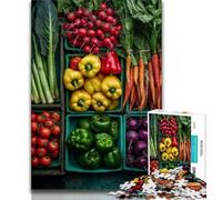 Puzzles for Adults 1000 Pieces Vegetable Collage Adult Jigsaw,Staycation Kill Time with Fully Interlocking Randomly Shaped Pieces (size 75x50cm)
