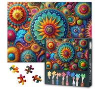 Puzzles for Adults 1000 Pieces - Vibrant Floral Abstract Art, Colorful Flowers Design with Premium Puzzle Board, Adult Jigsaw Puzzle 1000 Piece for Relaxation - 27.5x19.7 In
