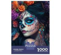 Puzzles for Adults 1000 Pieces Vibrant Sugar Skull Art -1 Jigsaw Puzzle Brain Teaser Game But Fun And Humorous Christmas Birthday Gifts 38x26cm/1000pcs