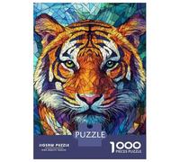 Puzzles for Adults 1000 Pieces Vibrant Tiger Mosaic Jigsaw Puzzle Brain Teaser Game But Fun And Humorous Christmas Birthday Gifts 52x38cm/1000pcs