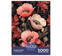 Puzzles for Adults 1000 Pieces Vintage Red Poppies Jigsaw for Adults Brain Teaser Game Wall Decoration Christmas Birthday Gifts 38x26cm/1000pcs