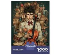 Puzzles for Adults 1000 Pieces Vintage Violinist Artistic Elegance Unveiled Adult Jigsaw Puzzle Hands-on Game Staycation Kill Time Challenging Game Gifts 52x38cm/1000pcs