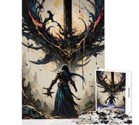 Puzzles for Adults 1000 Pieces Warrior Facing A Dark Entity Home Decoration Toys Art Work Gift for Educational Game Wishlist with Santa Claus Size 38x26cm