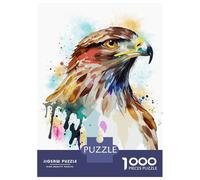 Puzzles for Adults 1000 Pieces Watercolor Hawk Painting Jigsaws for Adults Brain Teaser Game Pattern Assembly Challenging Game Gifts 70x50cm/1000pcs