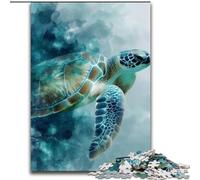 Puzzles for Adults 1000 Pieces Watercolor Turtle, Family Game Stress Reliever Difficult Challenge Enhance Love between Couples (Size 50x75cm)