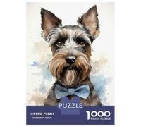 Puzzles for Adults 1000 Pieces Watercolor Yorkshire Terrier Print Jigsaw for Adults Brain Teaser Game Wall Decoration Christmas Birthday Gifts 70x50cm/1000pcs