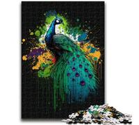 Puzzles for Adults 1000 Pieces Watercolour Peacock Stress Reliever Difficult Challenge Unique Home Decor And Gifts 26x38cm