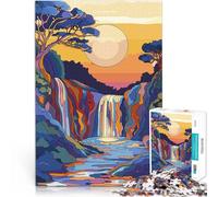 puzzles for adults 1000 pieces Waterfall of Colors at Sunset Präzisionsschnitt Verbessern Sie das Gedächtnis52x38cm