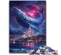 Puzzles for Adults 1000 Pieces Whale on The Castle Stress Reliever Difficult Challenge Unique Home Decor And Gifts 26x38cm