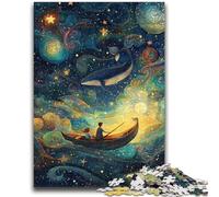 Puzzles for Adults 1000 Pieces Whales in Space Educational Games Educational Game for Birthday, Chrismas for And Age 14 50x75cm