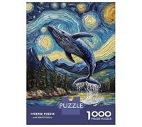 Puzzles for Adults 1000 Pieces Whale's Night Leap Jigsaw Puzzle Brain Teaser Game But Fun And Humorous Christmas Birthday Gifts 52x38cm/1000pcs