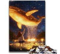 Puzzles for Adults 1000 Pieces Whales Under The Starry Sky Challenging Game And Family Play Wall Decoration Unique Birthday And Xmas Gifts 38x26cm