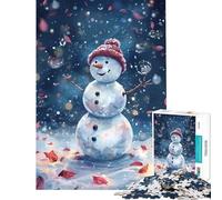 Puzzles for Adults 1000 Pieces Whimsical Snowman in Winter Wonderland Brain Intelligence Challenge Addictive Toys Fun Games Stress Reliever Gifts for Women Men (Size 38x52cm)