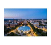 Puzzles for Adults 1000 Pieces Wichita Kansas Downtown Skyline Wooden Jigsaw Puzzles Challenging Fun Family Game Gifts Toy for Kids Seniors Party Boys Girls