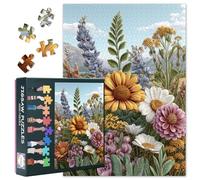 Puzzles for Adults 1000 Pieces, Wildflower Bouquet Jigsaw Puzzles, Mountain Landscape Adult Puzzle for Adults, Educational Fun Games or Toys for Elders Friends 20X27 INCH