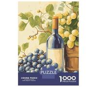 Puzzles for Adults 1000 Pieces Wine Bottle And Grapes Still Life Puzzles for Adults Brain Teaser Game Home Decoration Fun Activities at Home 70x50cm/1000pcs