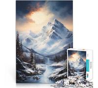 puzzles for adults 1000 pieces “Winter mountains ” Made of wood,for 14+ Home art decoration As a gift for the whole family and friends。size:50x75cm/14.96x20.47inch