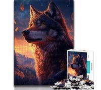 Puzzles for Adults 1000 Pieces Wolf at Sunset Puzzles for Teenagers,Fun Present & Activity for Home,Toy for Rainy Days 26x38cm