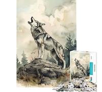 Puzzles for Adults 1000 Pieces Wolf Call of The Wild Impossible Game for Educational Game Challenge Toy Gifts Birthday Improve Memory (Size 38x52cm)
