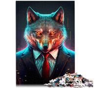 puzzles for adults 1000 pieces Wolf CEO Suit Toys Educational Games Stress Relieving 26x38cm Birthday Present Gifts Wall Art