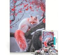 Puzzles for Adults 1000 Pieces Wolf Cherry Blosoom Brain Teaser Game Difficult Hard Deal As Gifts for The Whole Family 50x75cm