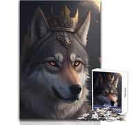 Puzzles for Adults 1000 Pieces Wolf King Funny Brainteaser Family Games Staycation Kill Time Gifts Ideas Size 38x26cm