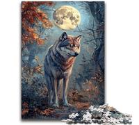 Puzzles for Adults 1000 Pieces Wolf Under The Moon Educational Games Educational Game for Birthday, Chrismas for And Age 14 50x75cm
