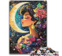 Puzzles for Adults 1000 Pieces Woman Under The Moon Challenging To Complete But Fun And Humorous Unique Birthday And Gifts 50x75cm