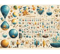 Puzzles for Adults 1000 Pieces, Wooden Puzzle - Colourful Periodic Table, Jigsaw Puzzle for Home Decor, Difficult Puzzles for Adults, Fun and Challenging Family Game, Great Gift Idea (B1, 1500 PCS)