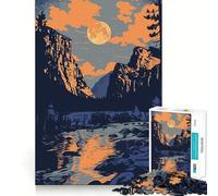 Puzzles for Adults 1000 Pieces Yosemite California Sunset Exact Edge Art Creative Skill Toy Cozy Time Game Christmas Art Piece (38x52cm)