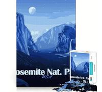 Puzzles for Adults 1000 Pieces Yosemite National Park Blue Landscape Exact Edge Art Creative Skill Toy Cozy Time Game Christmas Art Piece (38x52cm)