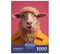 Puzzles for Adults 1000 Puzzles 80s Style Sheep Jigsaws for Adults Relaxing Games Perfect Decoration Help The Brain Exercise 38x26cm/1000pcs