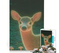Puzzles for Adults 1000 Puzzles A Magical Deer with Glowing Antlers in An Enchanted Forest, Educational Toy, Staycation Kill Time, Christmas Birthday Gifts 50x75cm