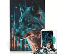 Puzzles for Adults 1000 Puzzles A Nightlife Wolf, Educational Toy, Staycation Kill Time, Christmas Birthday Gifts 38x26cm