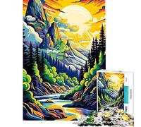 Puzzles for Adults 1000 Puzzles Abstract Art Valley River Jigsaws for Adults DIY Toys Difficult Challenge Deal As Gifts for The Whole Family (Size 38x52cm)