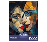 Puzzles for Adults 1000 Puzzles Abstract Geometric Face Art Print Adult Jigsaw Puzzle Relaxing Games For Family Fun Deal As Gifts for The Whole Family 70x50cm/1000pcs