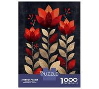 Puzzles for Adults 1000 Puzzles Abstract Red Flowers Puzzle for Adults Relax Games Analysis And Logic Deal As Gifts for The Whole Family 38x26cm/1000pcs