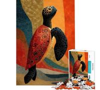 Puzzles for Adults 1000 Puzzles Abstract Turtle Art Teenager Puzzles Fun Games Hand Speed Race Deal As Gifts for The Whole Family (38x26cm)