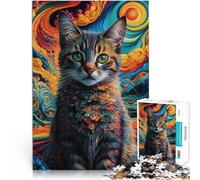 Puzzles for Adults 1000 Puzzles AESTHETIC CAT ART Made of wood for 14+ DIY Educational Games because it is ideal as a gift for the whole family。size：50x75cm/19.68x29.52inch