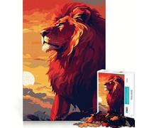 Puzzles for Adults 1000 Puzzles African Lion Pixel Art Exact Cut Art Focus Fun Game Relax Time Game Christmas Wall Decor (38x52cm)