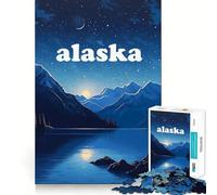 Puzzles for Adults 1000 Puzzles Alaska Glacier Night Exact Cut Art Focus Fun Game Relax Time Game Christmas Wall Decor (38x52cm)