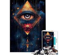 Puzzles for Adults 1000 Puzzles All-Seeing Eye with Lotus Fun at Home Activities, Stress Reliever Family Games for Ages 14 And over (50x75cm)