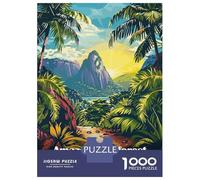 Puzzles for Adults 1000 Puzzles Amazon Rainforest Brazil Landscape Illustration Jigsaws for Adults Relaxing Games Perfect Decoration Help The Brain Exercise 52x38cm/1000pcs