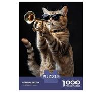 Puzzles for Adults 1000 Puzzles American Shorthair Trumpet Jigsaws for Adults Toy Wall Decor Stress Reliever Unique Birthday And Gifts 38x26cm/1000pcs