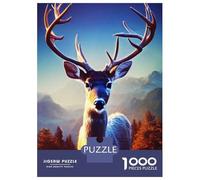 Puzzles for Adults 1000 Puzzles Animals Deer Jigsaws for Adults Relaxing Games Perfect Decoration Help The Brain Exercise 38x26cm/1000pcs