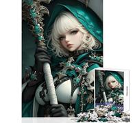 Puzzles for Adults 1000 Puzzles Anime Girl Female Warrior Gaming Anti-Stress Toys Great Gift for Games Hands-on Game Help The Brain Exercise Size 38x52cm